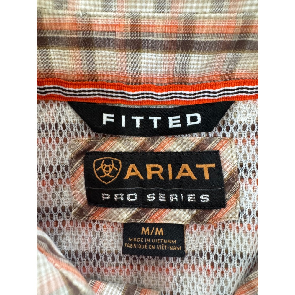 Lot of 2 Ariat Pro Series Mens Fitted Plaid Long Sleeve Button Down Shirts SZ M - Picture 6 of 15
